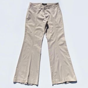 Express Stretch Cream Beige Flare Dress Pants Women's 3/4, 30" Waist Office Boho